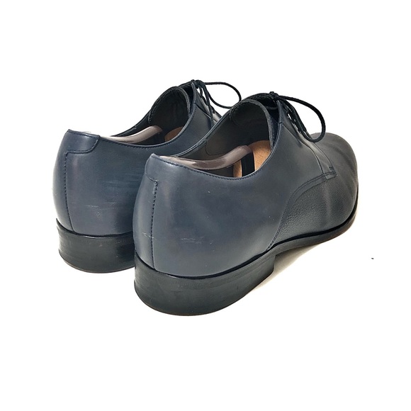 LANVIN Navy Blue Leather Derby